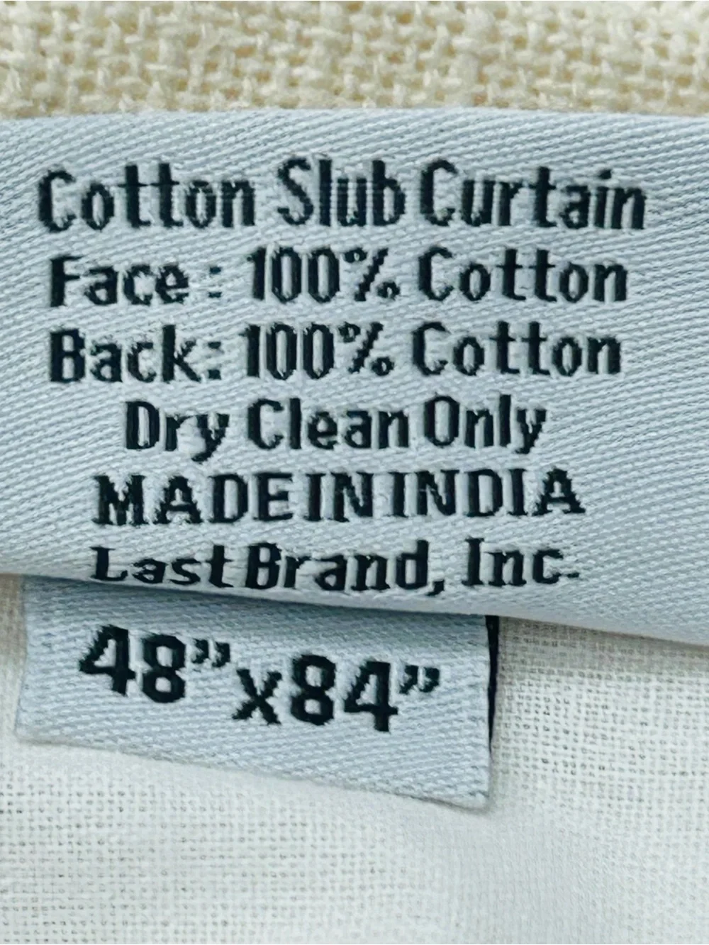 QUINCE Set Of 2 48x84 Cotton Slub Curtains Natural 0075